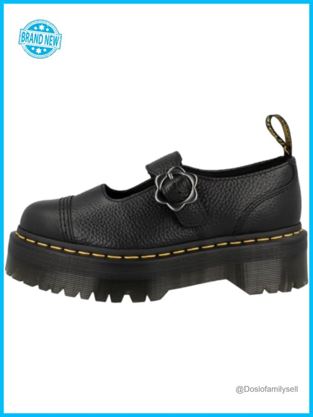 Dr. Martens Addina Flower Leather Quad Platform Loafers Flats